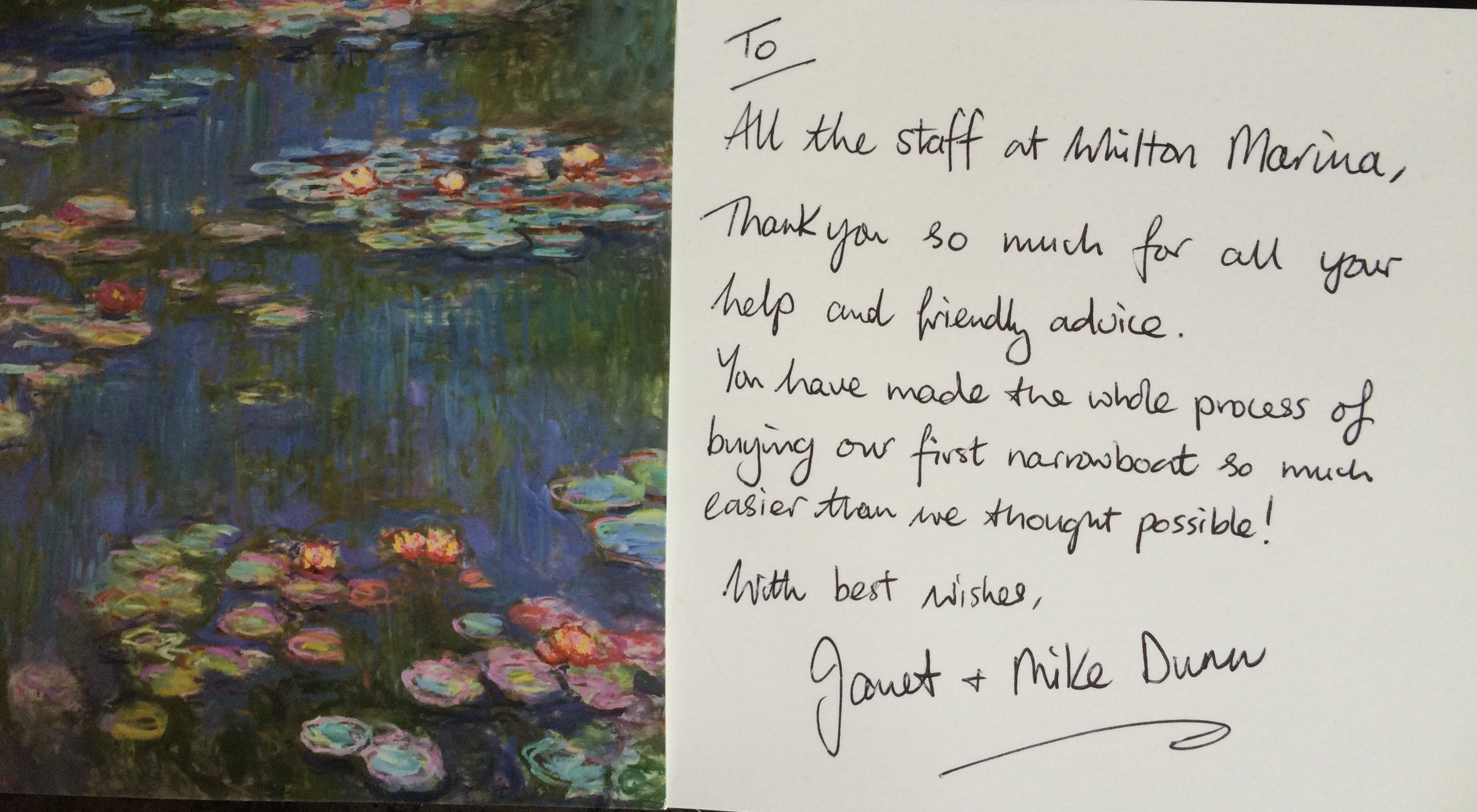 thank-you-card-received-from-the-buyers-of-narrowboat-benson