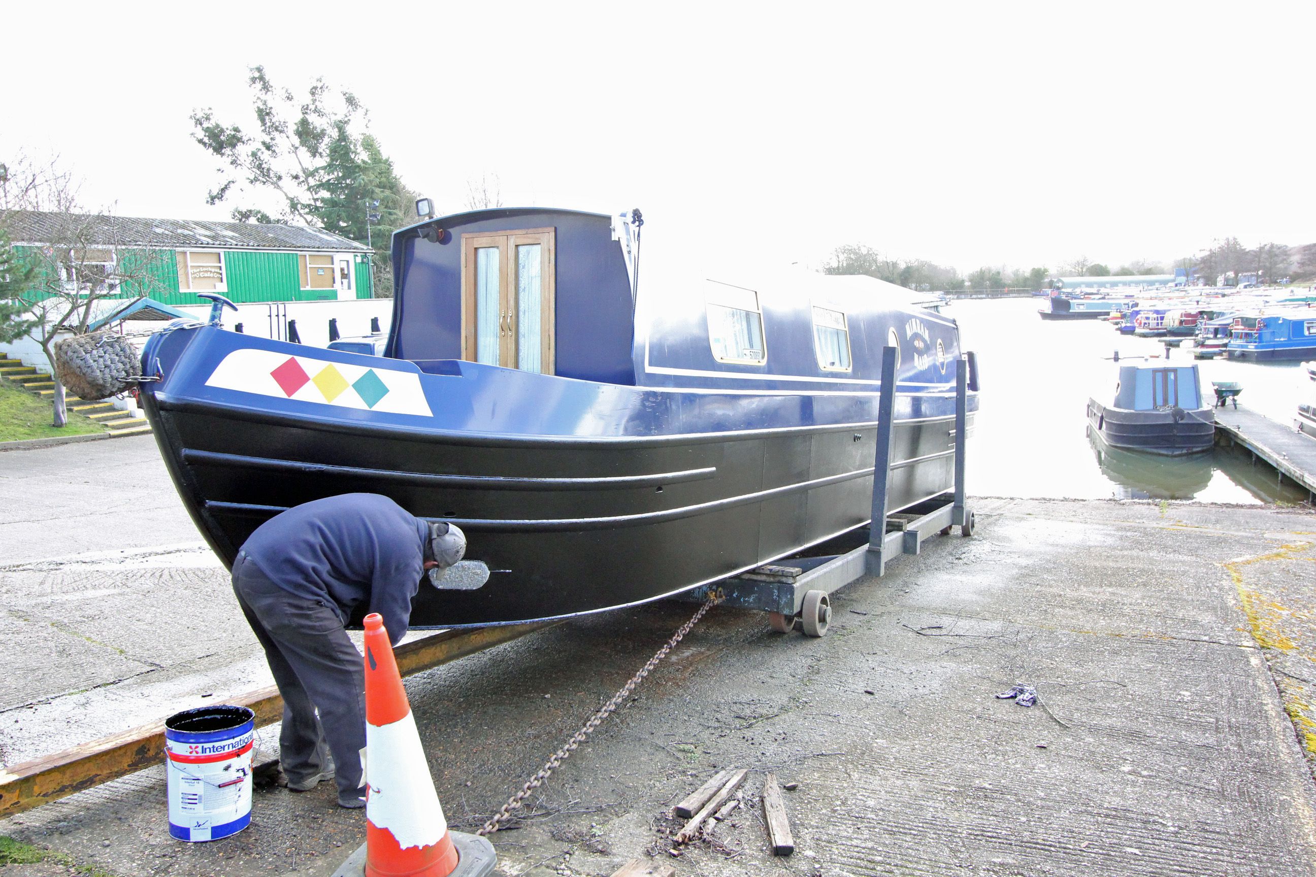 Narrowboat Slip Ways and Covered Docks at Whilton Marina